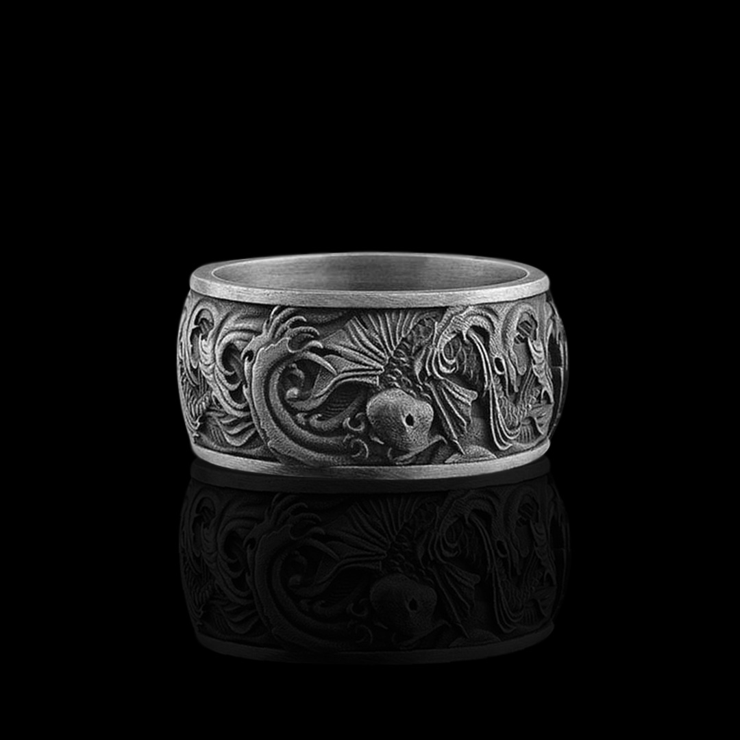 Buy KOI FISH Twin Koi Dance, Sterling Silver 925 Ring Online in India - Etsy